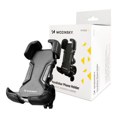 5. Wozinsky strong phone holder for bicycle, motorcycle, scooter handlebars, black (WBHBK6)