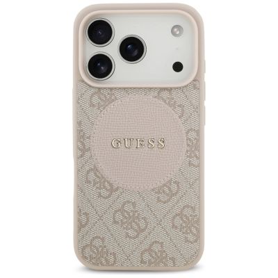 3. Guess 4G Circle Classic Logo MagSafe Case for iPhone 17 Pro - Pink