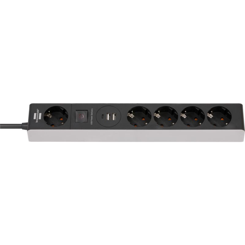 7. Brennenstuhl 1159780615 1.5 m power strip 5 x network sockets Indoor Black, Gray
