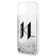 6. Karl Lagerfeld Liquid Glitter Big KL case for iPhone 14 - silver