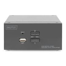 KVM switch, 2 ports, 4K 60Hz, 4xDP IN, 2xDP OUT, 2xUSB A, 2x Audio IN&OUT