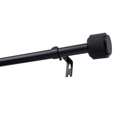 Single Extendable Curtain Rod Ø 19 mm OMEGA Black 140–220 cm KOWALSKI