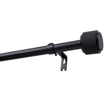 Single Extendable Curtain Rod Ø 19 mm OMEGA Black 140–220 cm KOWALSKI