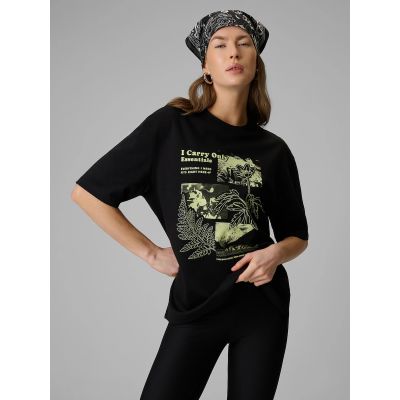 Women's loose T-shirt with print 4F 4FRSS26TTSHF3705-20S
