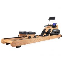 VIRTUFIT ELITE WOODEN ROWING MACHINE WITH WATER RESISTANCE - WOOD/OAK
