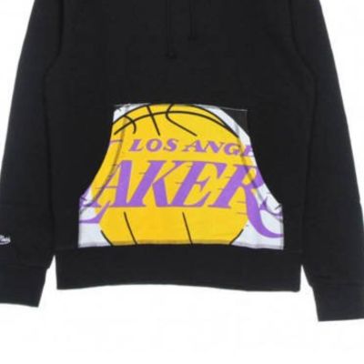 3. Mitchell & Ness NBA Cropped Logo Los Angeles Lakers Hoodie Black