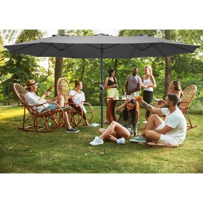12. GARDEN UMBRELLA XXXL 2.7x4.6M GRAY SASKA GARDEN