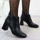 11. Elegant black leather ankle boots with a block heel, Jezzi OLI21-2