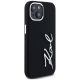4. Karl Lagerfeld Silicone Metal Script Logo iPhone 15 Case - Black