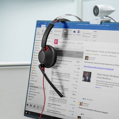 46. POLY Blackwire 5220 8X231AA Over-Ear Headphones