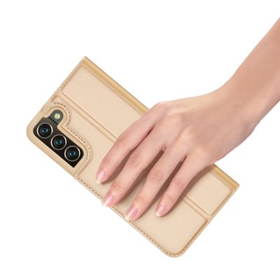 8. Dux Ducis Skin Pro Holster Cover Flip Cover for Samsung Galaxy S22 + (S22 Plus) gold