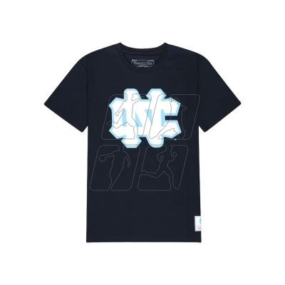 7. Mitchell &amp; Ness NCAA University Of North Carolina Large Logo Tee M BMTRINTL1272-UNCNAVY