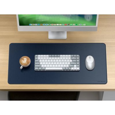 6. Satechi Premium Desk Mat in Vegan Leather (Blue)