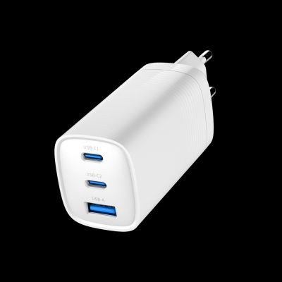 3. GEMBIRD FAST USB CHARGER POWER DELIVERY USB TYPE C, 3X USB, 65W, GAN WHITE