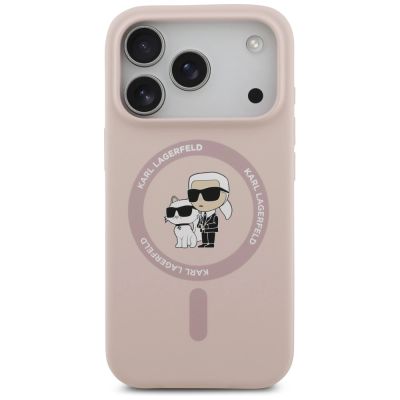 3. Karl Lagerfeld Silicone Karl&Choupette Ring MagSafe Case for iPhone 17 Pro - Pink