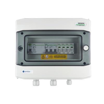Hermetic IP65 EMITER AC connection switchboard with AC surge arrester Noark type 2, 40A 3-F, RCD type A 40A/300mA