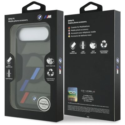 8. BMW M IML Metal Buttons Tricolor Lines MagSafe Case for iPhone Air - Black