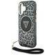 5. Guess HC IML Leopard Triangle Cord Strap MagSafe case for iPhone 16 - black