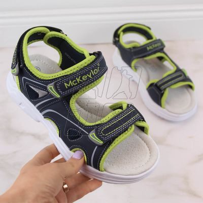 3. McKeylor Jr JAN229B Velcro sandals, navy blue and green