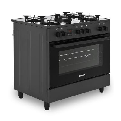 2. Ravanson KWGE-K90 GLASS black gas-electric cooker