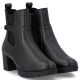 10. Women's leather ankle boots with heels, insulated, black, Rieker 77651-00