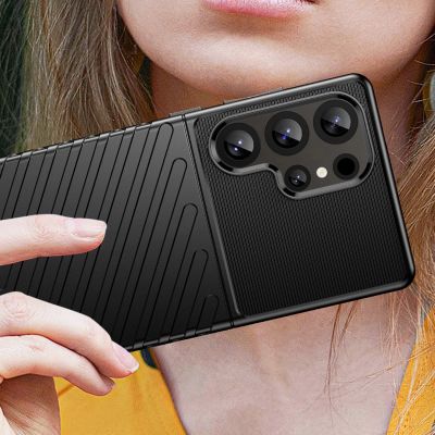 6. Thunder Case Samsung Galaxy S25 Ultra Silicone Armored Case - Black