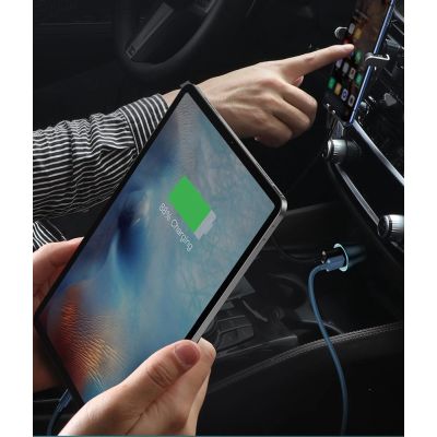 14. Baseus Golden Contactor Pro fast car charger USB Type C / USB 40 W Power Delivery 3.0 Quick Charge 4 + SCP FCP AFC gray (CCJD-0G)