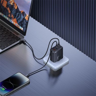 10. Baseus Cube Pro 65W GaN charger 2x USB-C USB-A - black