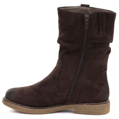 3. Women's insulated ankle boots with a wrinkled upper, chocolate M.Daszyńskie SA296-5