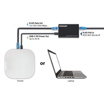 7. INTELLINET Gigabit Ultra PoE-Splitter with USB-C-Ausgang 45W