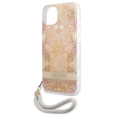 6. Guess GUHCP13SHFLSD iPhone 13 mini 5.4" gold/gold hardcase Flower Strap