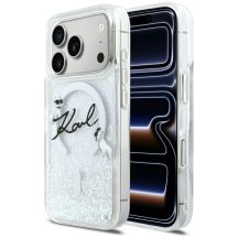 Karl Lagerfeld Liquid Glitter Karl Script Logo MagSafe Case for iPhone 17 Pro - Clear