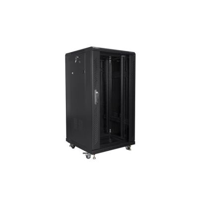 9. Lanberg FF01-6622-12B Rack Cabinet (22U; 19''; 1160 mm / 600 mm / 600 mm; floor-standing; Glass; 800 kg; black)