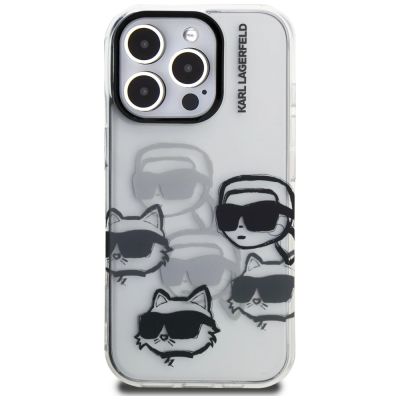 3. Karl Lagerfeld IML Multi K&C Head Pattern Case for iPhone 16 Pro - Clear
