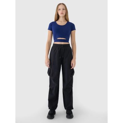 4. Women's crop top plain t-shirt 4F 4FRSS25TTSHF2695-31S