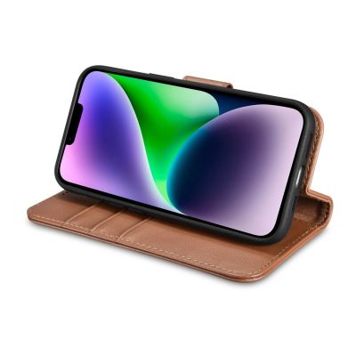 8. iCarer Wallet Case 2in1 Cover iPhone 14 Plus Anti-RFID Leather Flip Case Brown (WMI14220727-BN)