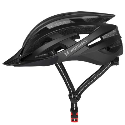 2. Wozinsky MTB Bike Helmet with Removable Visor and Rear USB Light L - Black