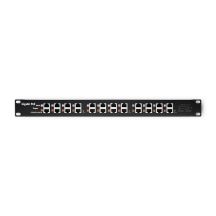 Qoltec Patch panel RACK | 12 ports | PoE | Black