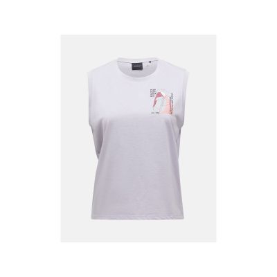 PEAK PERFORMANCE W Explore Graphic Sleeveless T-shirt for women, gray