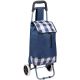 TROLLEY SHOPPING BAG ON WHEELS WITH FRAME 31L BLUE WHITE
