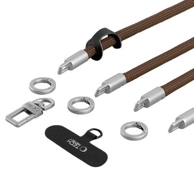 3. Tech-Protect C10S Crossbody phone lanyard (114 cm) + wrist strap (31 cm) - brown-titanium