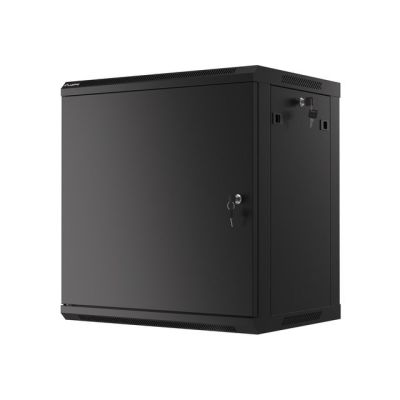 3. Lanberg WF01-6412-00B Wall-mounted RACK Cabinet 19" 12U 600X450 BLACK METAL DOOR (FLAT PACK)