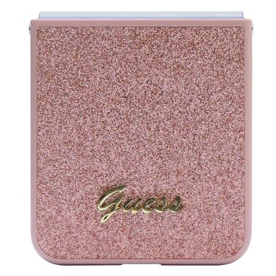 5. Guess Glitter Script case for Samsung Galaxy Z Flip 5 - pink