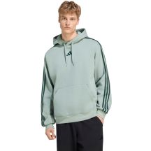 Men's adidas Essentials 3-Stripes Fleece Hoodie light green KY4172