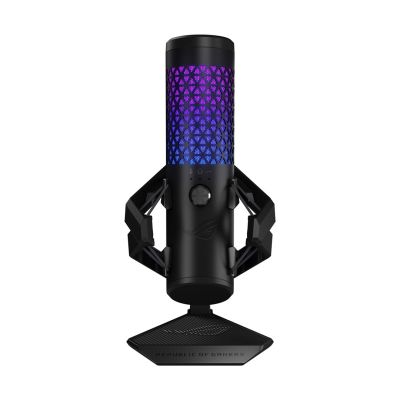 4. ASUS ROG Carnyx USB Gaming Microphone (25mm condenser capsule, 192kHz/24-bit, cardioid, high-pass filter, built-in pop filter, metal shock mount, one-touch mute, USB, Aura Sync RGB) - Black