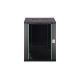 19. DYNAmic 19" 16U wall-mounted network cabinet 600x600, glass door, black, undivided, assembled, 60kg