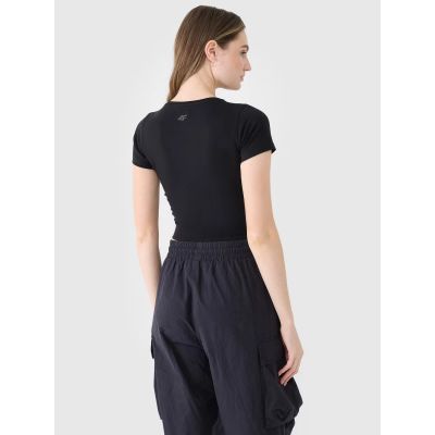 4. Women's crop top plain T-shirt 4F 4FRSS25TTSHF2695-20S