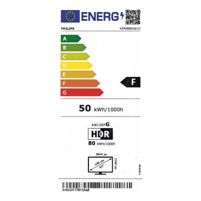16. Philips 43PUS8510/12 QLED 43'' 4K Ultra HD Titan OS Dolby Atmos Ambilight DVB-T2 Black TV