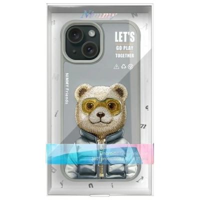 13. Nimmy Cool&Cute 2.0 Bear Case for iPhone 15 - Gray