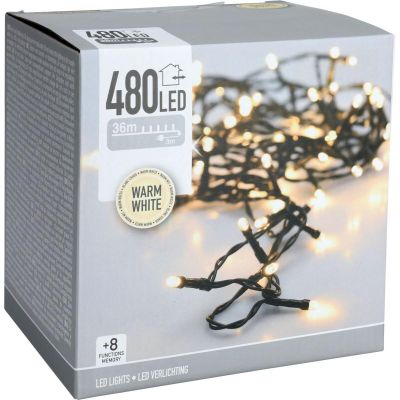 17. CHRISTMAS TREE LIGHTS STRING LIGHTS 480 LED TIMER WARM WHITE